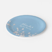 Blaues Brautparty-Chic-Custom Pappteller (Schrägansicht)