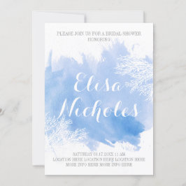 Blaues Brautparty Einladung