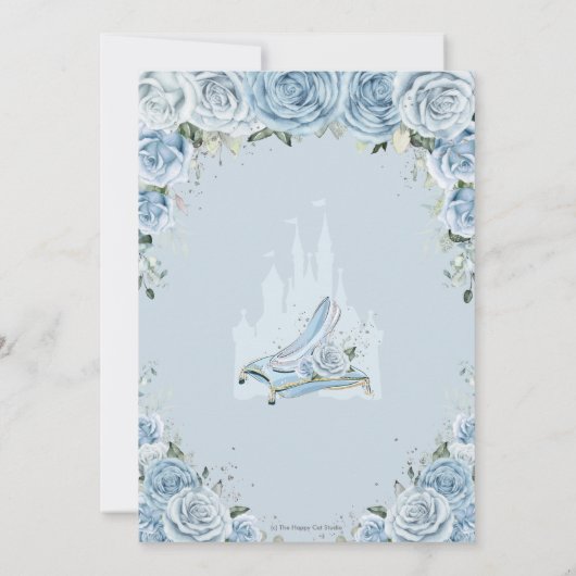 Blaues Brautparty Einladung (Rückseite)