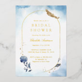 Blaues Brautparty Folieneinladung (Vorderseite)