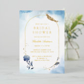 Blaues Brautparty Folieneinladung (Stehend vorne)