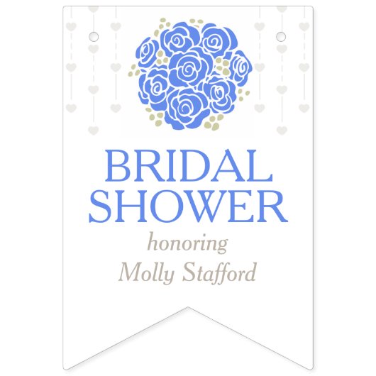 Blaues Brautparty-Foto-Flags Wimpelkette (Erste Fahne)