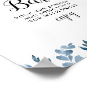 Blaues Brautparty Mimosa Bar Poster (Ecke)