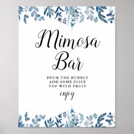 Blaues Brautparty Mimosa Bar Poster