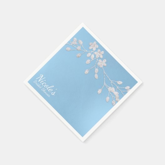 Blaues Brautparty mit individuellem Chic Serviette (Ecke)