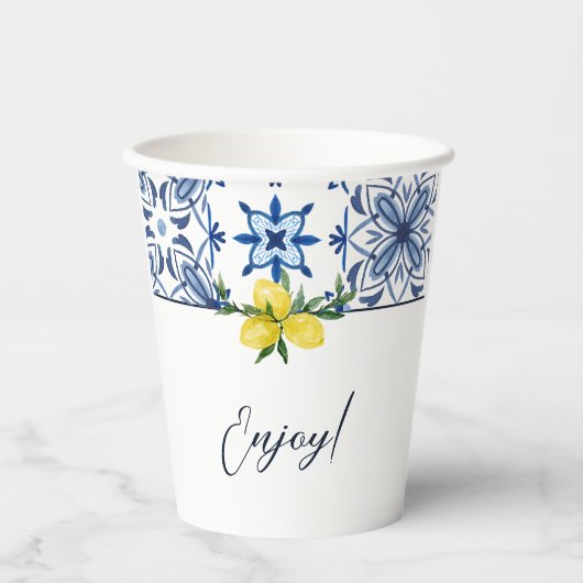 Blaues Brautparty Pappbecher (Vorderseite)