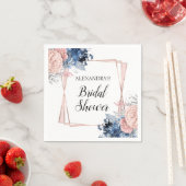 Blaues Brautparty Rosa geometrisch Serviette (Beispiel)