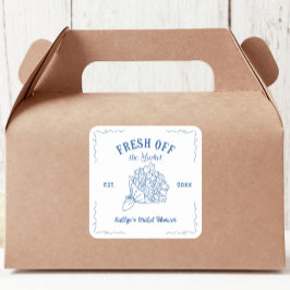 Blaues Brautparty vom Markt Quadratischer Aufkleber