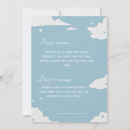 Blaues Buch und Windeln für die Babydusche Einladung (Vorderseite)