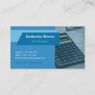 Blaues Buchhalter Buchhalter Finanzrechner Visitenkarte