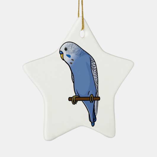 Blaues Budgie Keramikornament (Rechts)