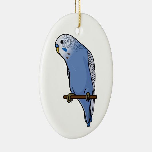 Blaues Budgie Keramikornament (Rechts)
