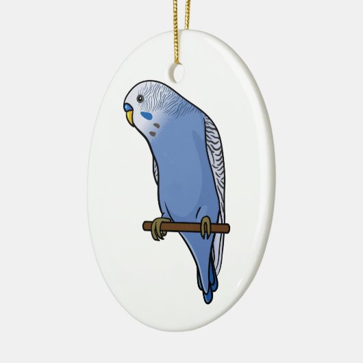 Blaues Budgie Keramikornament (Links)
