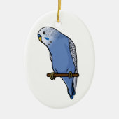 Blaues Budgie Keramikornament (Vorne)