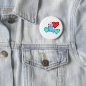 Blaues Budgie mit Herzen Button (Beispiel)