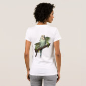 Blaues Budgie personalisiertes Kunst-T-Shirt T-Shirt (Schwarz voll)