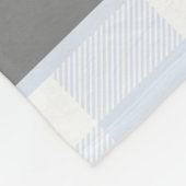 Blaues Büffel-Karo-Familien-Pastellmonogramm Fleecedecke (Ecke)