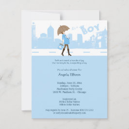 Blaues Bündel der Freude-Babyparty-Einladung Einladung