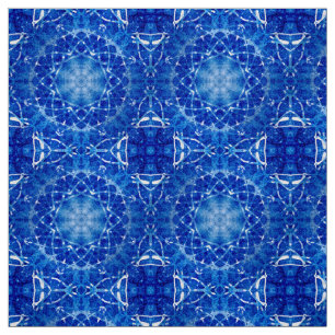Blaues Buntglas-Catherine-Fenster-Fliesen-Muster Stoff