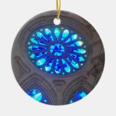 Blaues Buntglas Keramikornament (Vorne)