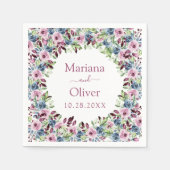 Blaues Burgund Wein Blumenzwiebeln Serviette (Vorderseite)