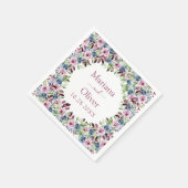 Blaues Burgund Wein Blumenzwiebeln Serviette (Ecke)