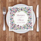 Blaues Burgund Wein Blumenzwiebeln Serviette