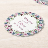 Blaues Burgund Wein Blumenzwiebeln Untersetzer (angewinkelt)