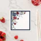 Blaues Burgundy-Brautparty Serviette (Beispiel)