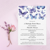 Blaues Butterfly-Brautparty Einladung
