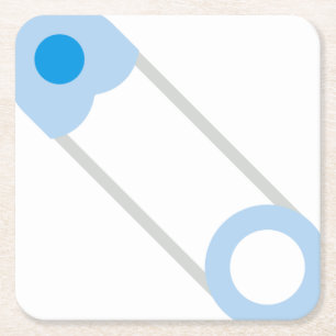 Blaues Button Rechteckiger Pappuntersetzer