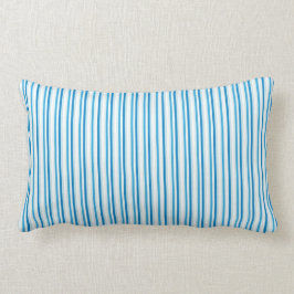 Blaues Button Streifen Lumbar Kissen
