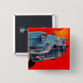 Blaues Cadillac-Grille der 50er Jahre Button (Vorne & Hinten)