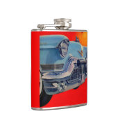 Blaues Cadillac-Grille der 50er Jahre Flachmann (Rechts)