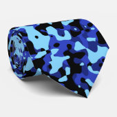 BLAUES CAMOFLAUGE MUSTER KRAWATTE (Gerollt)