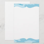 Blaues Camouflage-Muster Briefpapier (Vorne/Hinten)