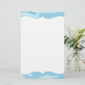 Blaues Camouflage-Muster Briefpapier (Stehend Vorderseite)