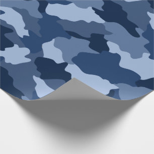 Blaues Camouflage-Muster Geschenkpapier