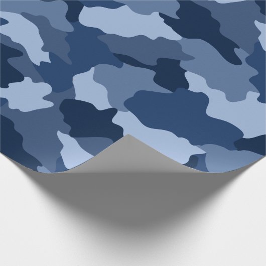 Blaues Camouflage-Muster Geschenkpapier (Ecke)