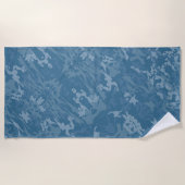 Blaues Camouflage-Muster Strandtuch (Vorderseite)