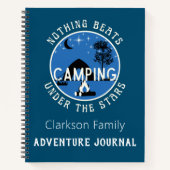 Blaues Camping-Protokoll für benutzerdefinierte Fa Notizblock (Vorderseite)
