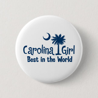 Blaues Carolina-Mädchen am besten in der Welt Button