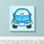 Blaues Cartoon Leinwanddruck (Insitu (Holzboden))