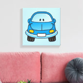 Blaues Cartoon Leinwanddruck (Insitu (Wohnzimmer))