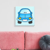Blaues Cartoon Leinwanddruck (Insitu (Wohnzimmer))