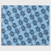 Blaues Cartoon Octopus Wrapping Paper Geschenkpapier (Flach)