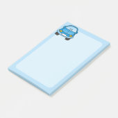 Blaues Cartoon Post-it Klebezettel (angewinkelt)