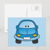 Blaues Cartoon Postkarte (Vorne/Hinten)