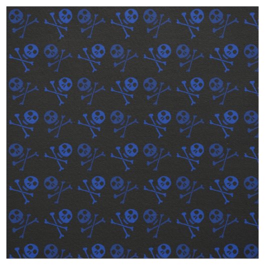 Blaues Cartoon-Schädel-Muster Stoff (Muster)