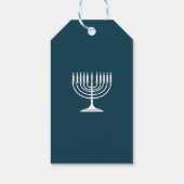 Blaues Chanukka-Geschenk-Anhänger Geschenkanhänger (Rückseite)